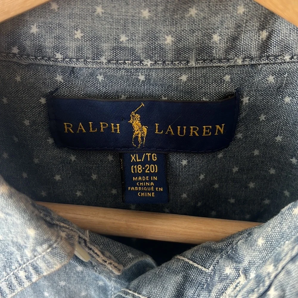 Ralph Lauren star chambray button up shirt
